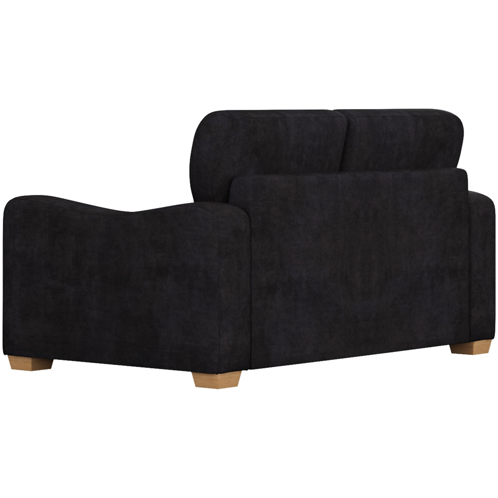 Theadford 2 Seater Ebony Plush Velvet Fixed Back Sofa Image 4