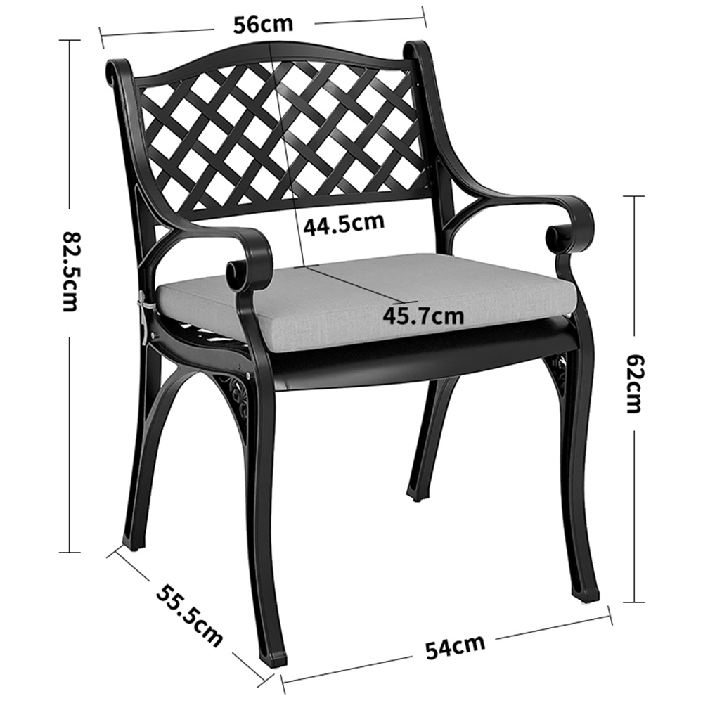 Living and Home 4 Seater Black Garden Bistro Set Image 8