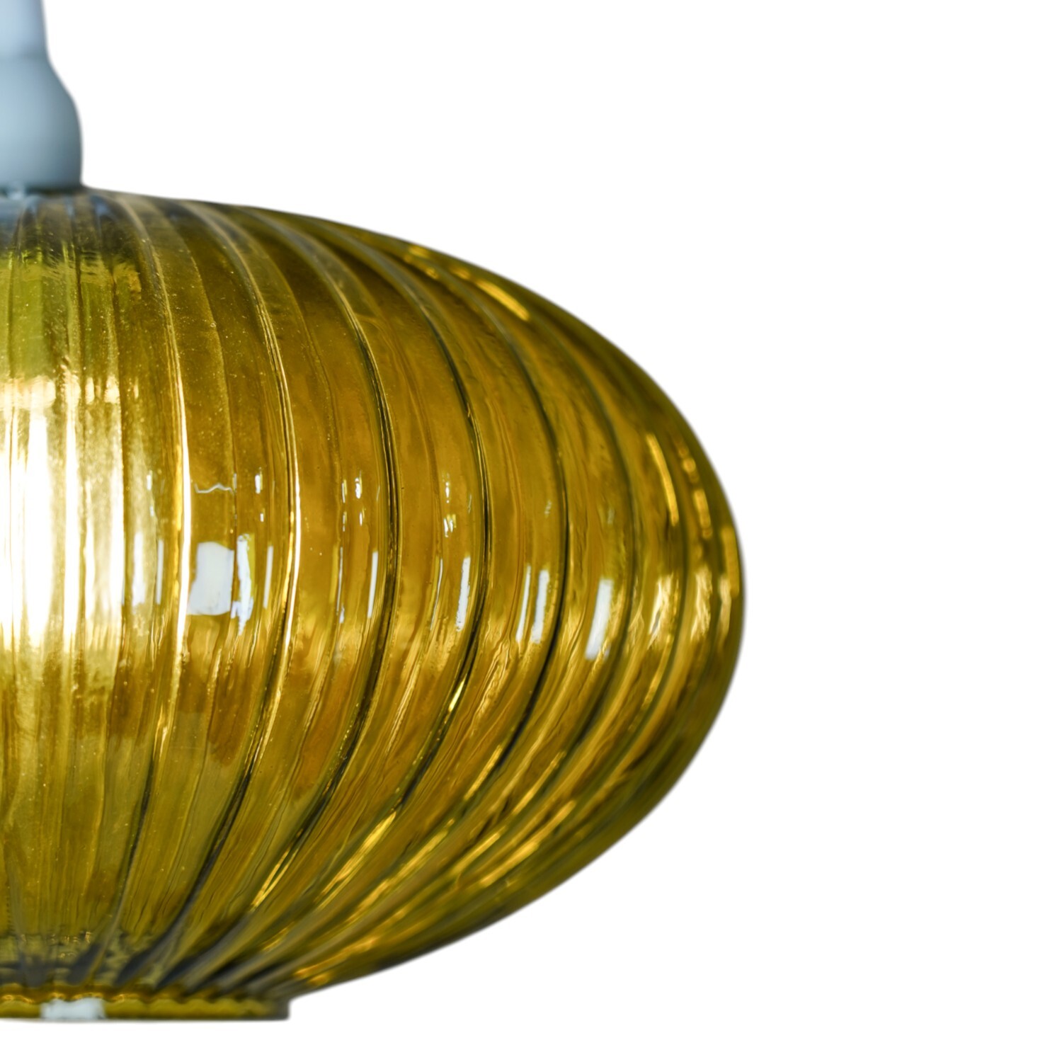 Ribbed Glass Pendant Green Image 5