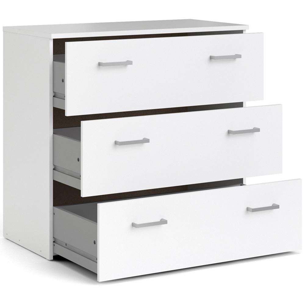 Florence Space 3 Drawer White Chest of Drawers Image 4