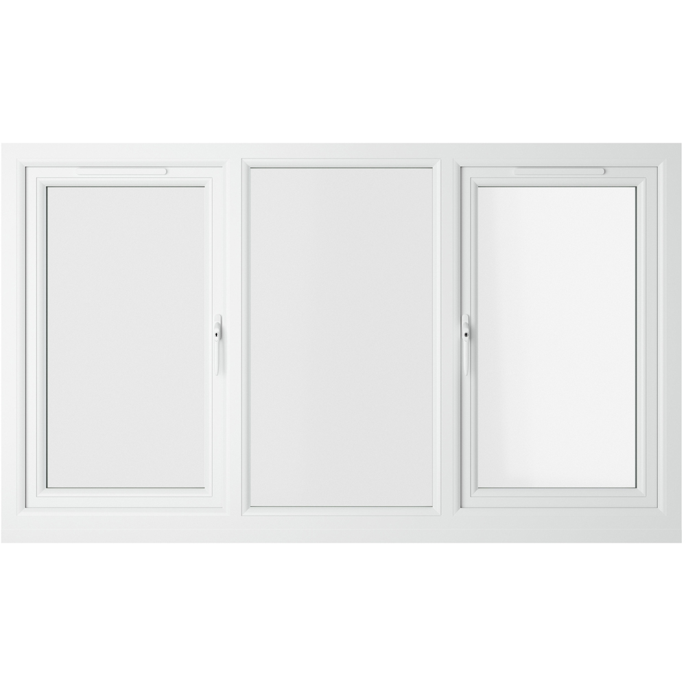 Crystal uPVC Double Glazed Window LH & RH Side Hung Fixed Centre Grey White Clear Glass 1770x1115mm Image 2