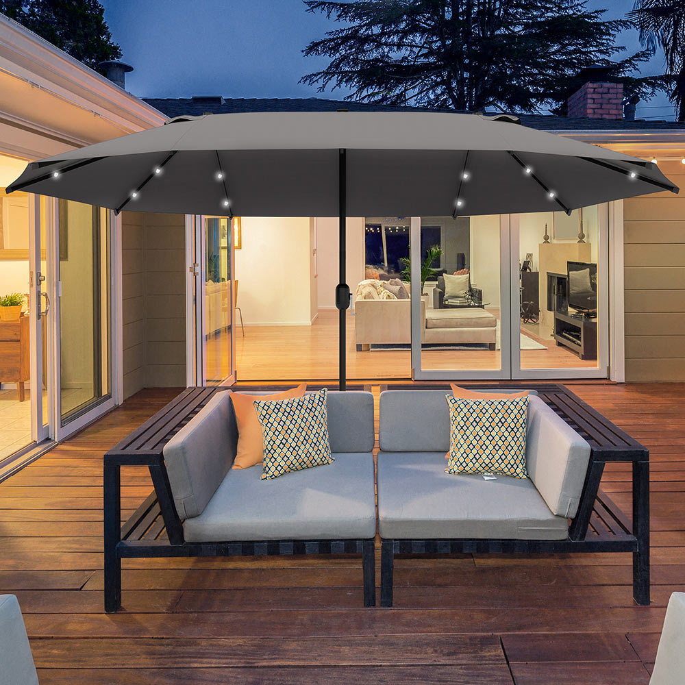 Outsunny 4.4m Sun Umbrella Dark Grey Image 2