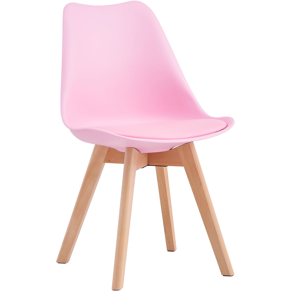 Eva Set of 2 Pink Padded Dining Chairs Image 2
