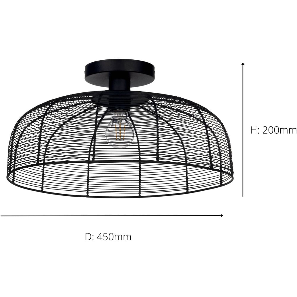 EGLO Rinroe Black Steel Wire Ceiling Light Image 5