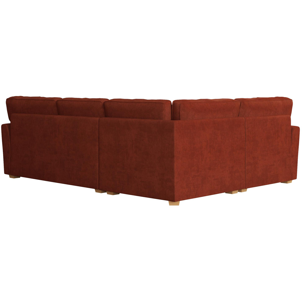 Wendleberry 3 Seater Marmalade Plush Velvet Fixed Back Left Hand Corner Sofa Image 4