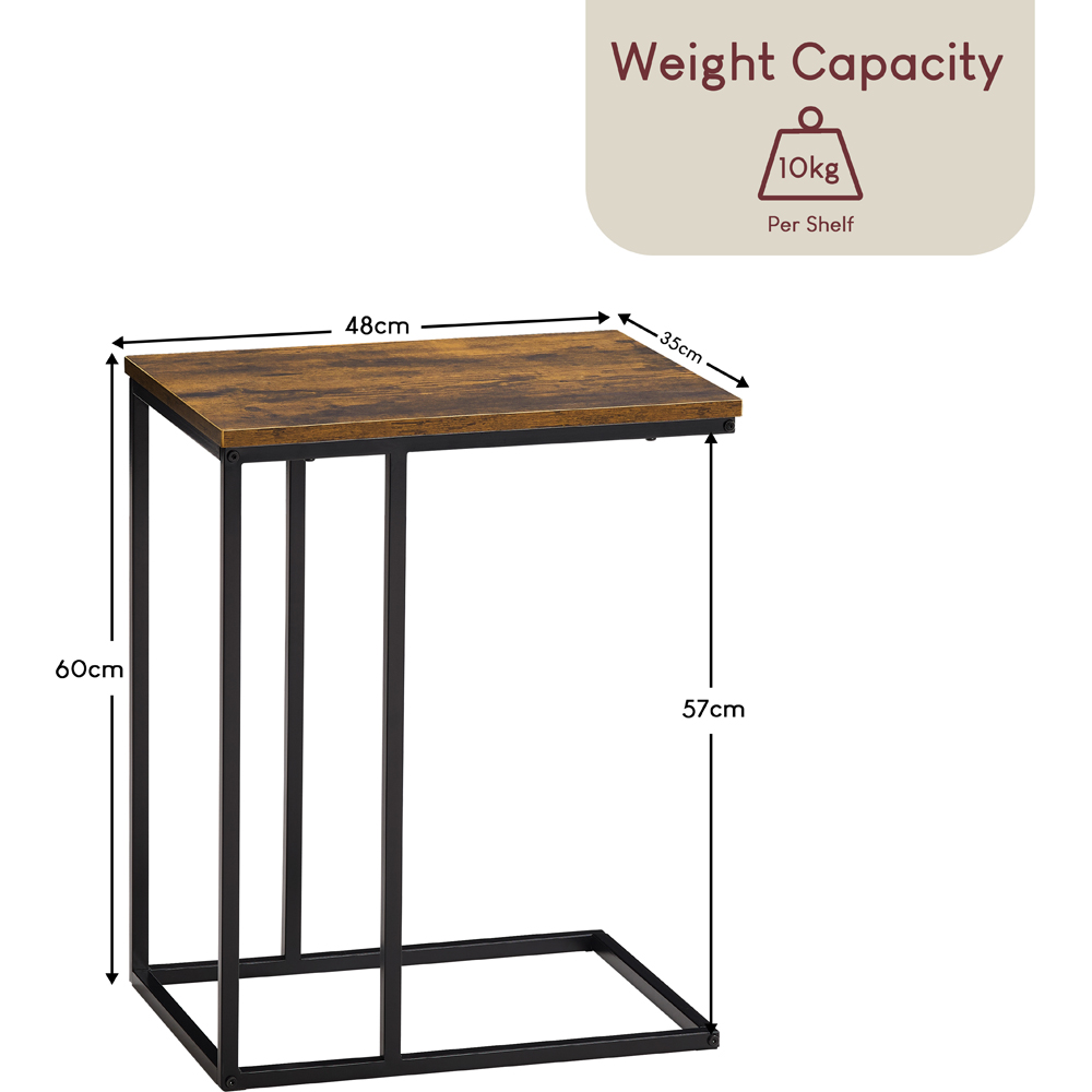 VIDA DESIGNS Brooklyn Dark Wood Side Table Image 9