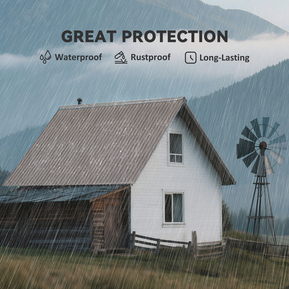 Outsunny Grey Wood Effect Metal Greenhouse Roofing Sheet 12 Pack Image 6