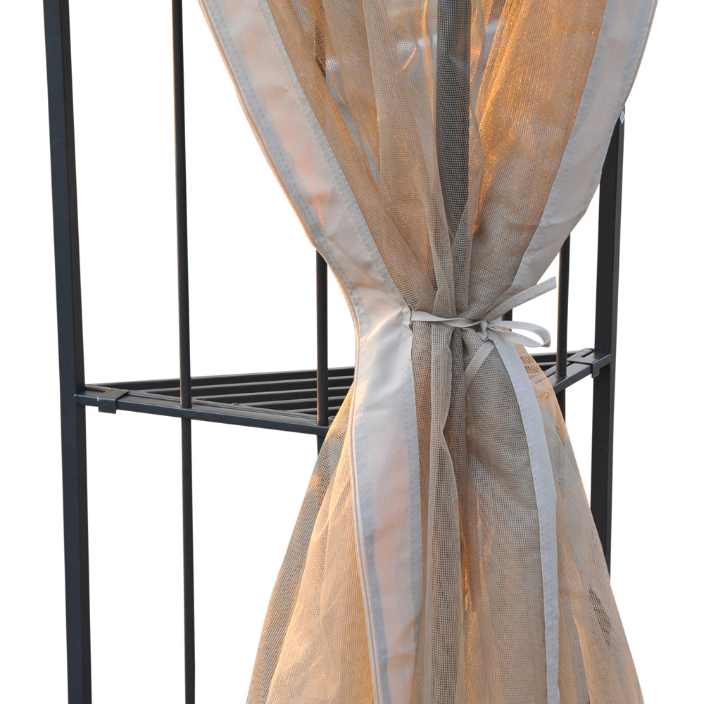 Gazebo Double Top Mesh Sun Cream White Image 3