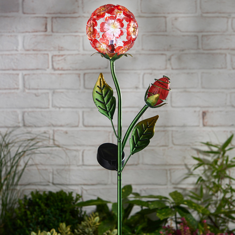 Single Floral Ball Solar Stake Light in Assorted styles Image 5