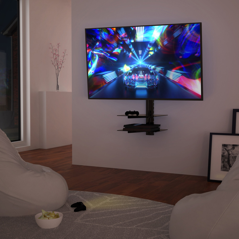 AVF All-in-One 60 inch Tilt and Turn TV Wall Mount with AV Shelving Image 4