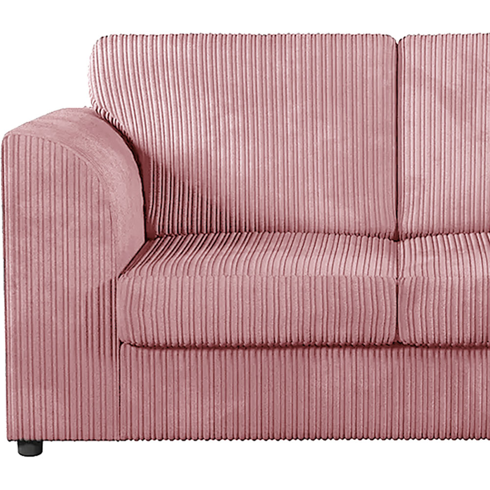 Luxor 6 Seater Pink Jumbo Cord Full Back Sofa Suite Image 4
