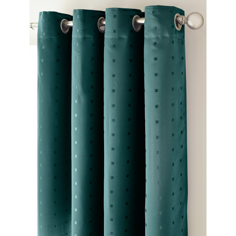 Alan Symonds Madison Teal Ring Top Curtain 168 x 183cm Image 2