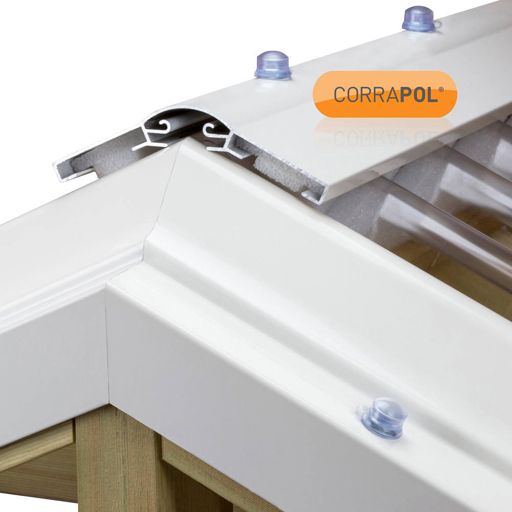 Corrapol White Super Ridge Bar Set 6m Image 2