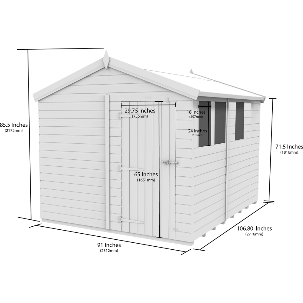 DIY Sheds 8 x 9ft Tongue and Groove Timber Apex Garden Shed Image 9