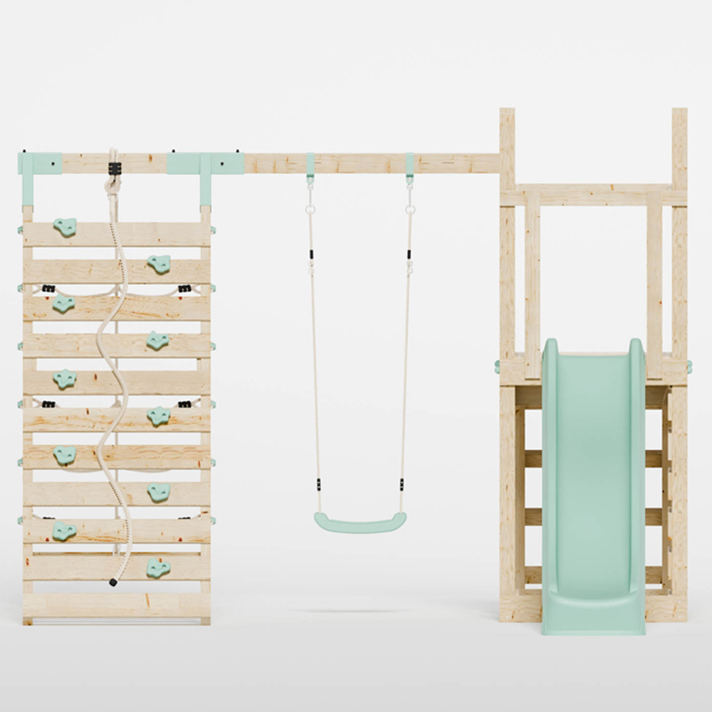 Mercia Mountain Climbing Frame Play Tower with Slide Swing and Climbing Frame Wall Image 3