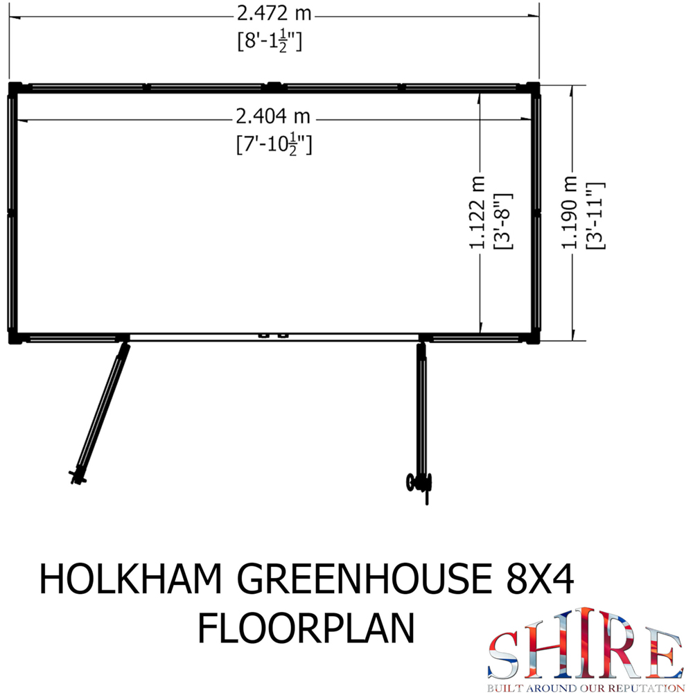 Shire Holkham Wooden 8 x 4ft Apex Greenhouse Image 7