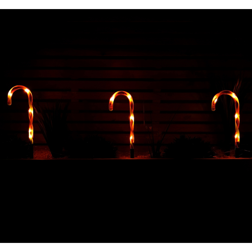 Samuel Alexander 6 Piece LED Red and White Stripe Christmas Candy Cane Light Set Image 5
