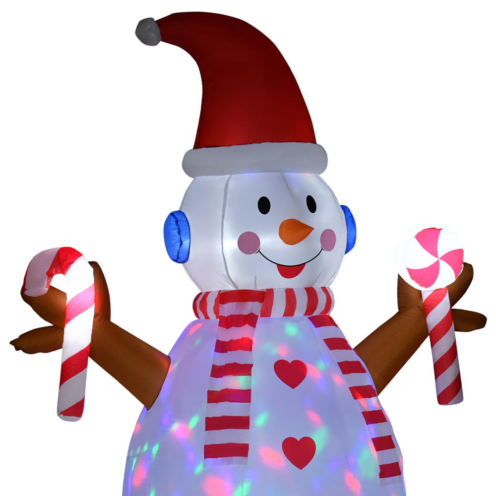 Everglow LED Inflatable Christmas Snowman with Candy Canes Decoration 7.8ft Image 3