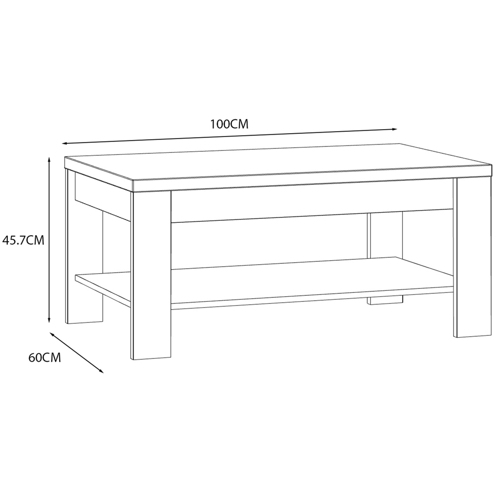 Florence Bohol White Riviera Oak Coffee Table Image 6