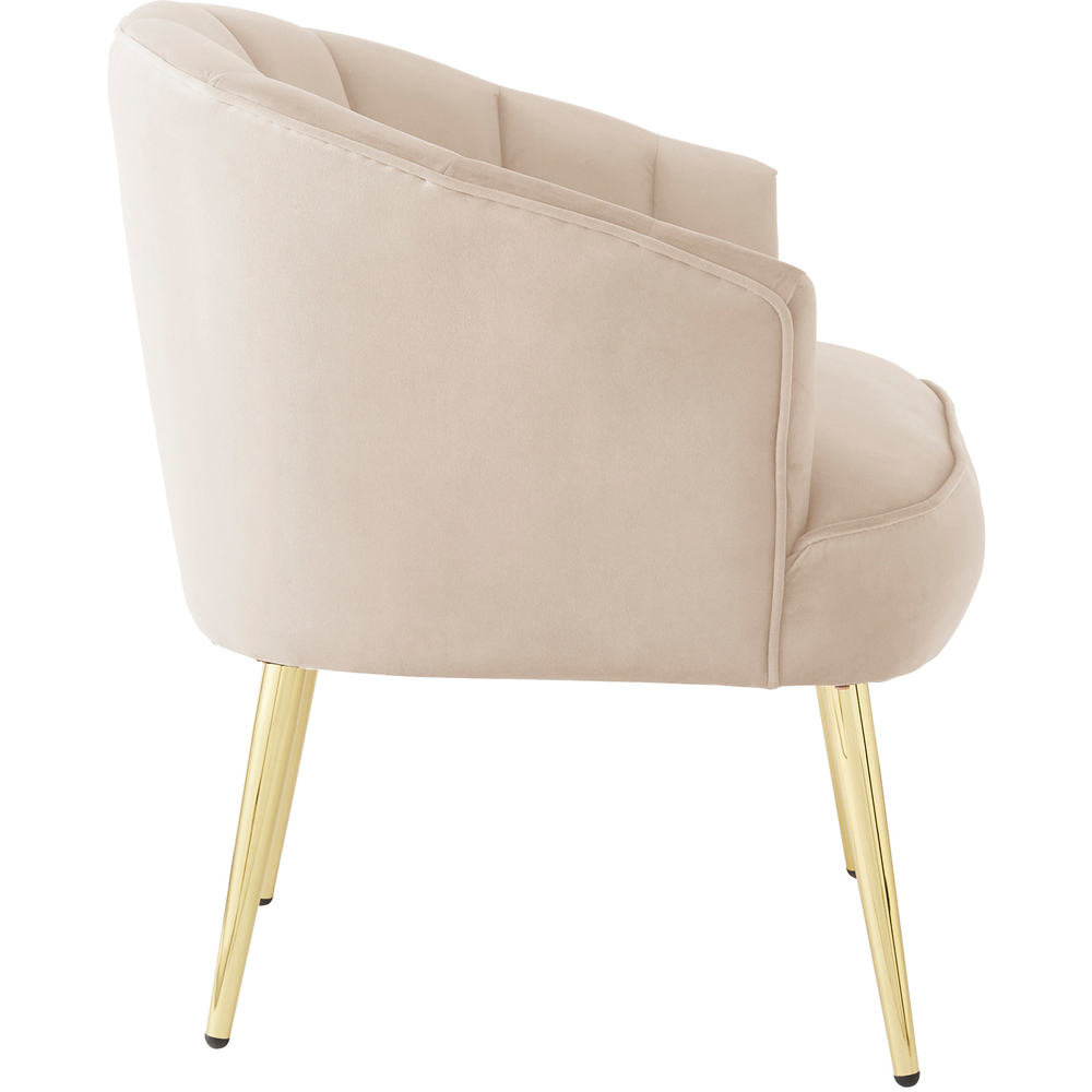 GFW Pettine Natural Velvet Scallop Accent Chair Image 4