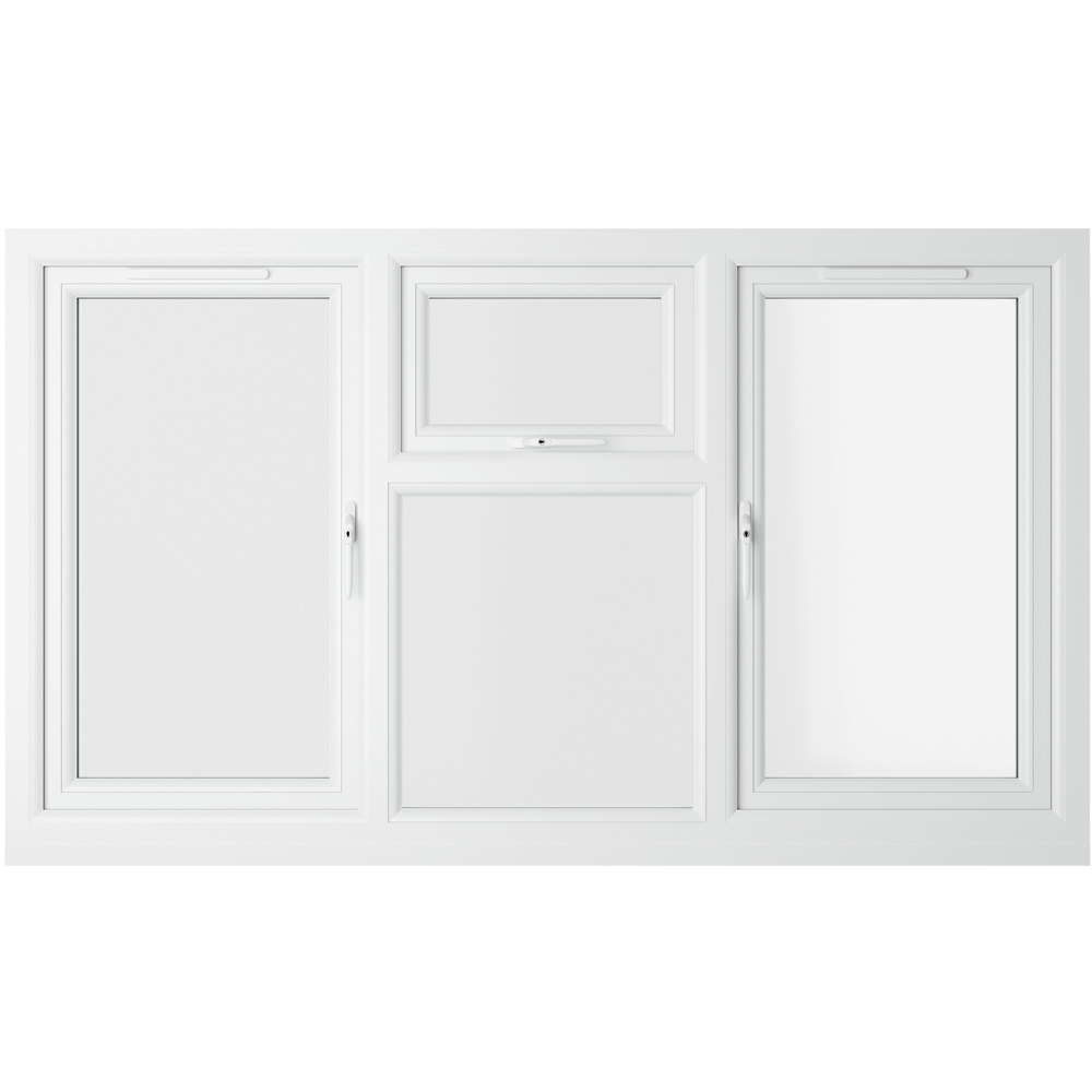 Crystal uPVC Double Glazed Window LH & RH Side Hung & Top Centre White Clear Glass 1770x965mm Image 2