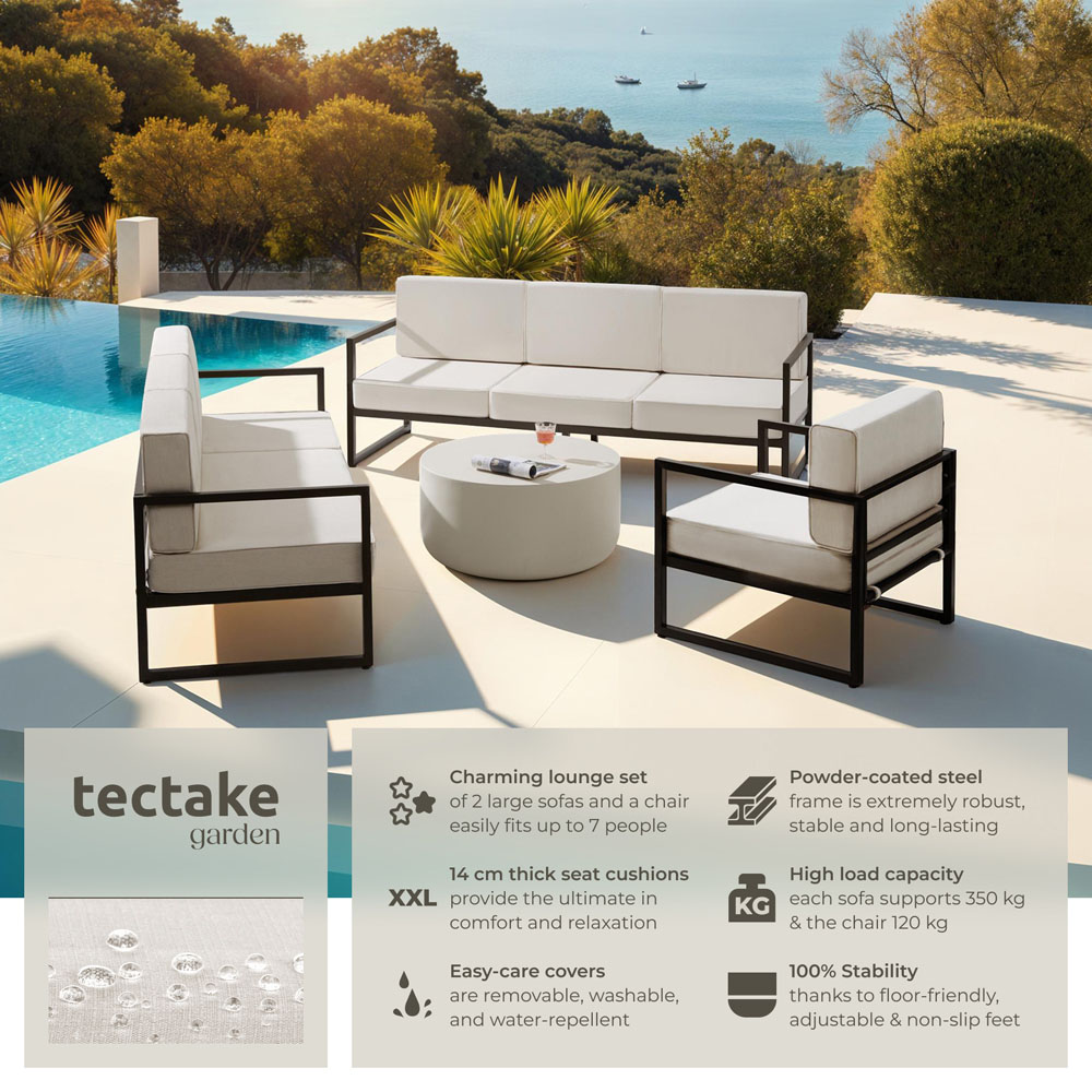 tectake Comosa 7 Seater Garden Sofa Set with Cushion Image 6