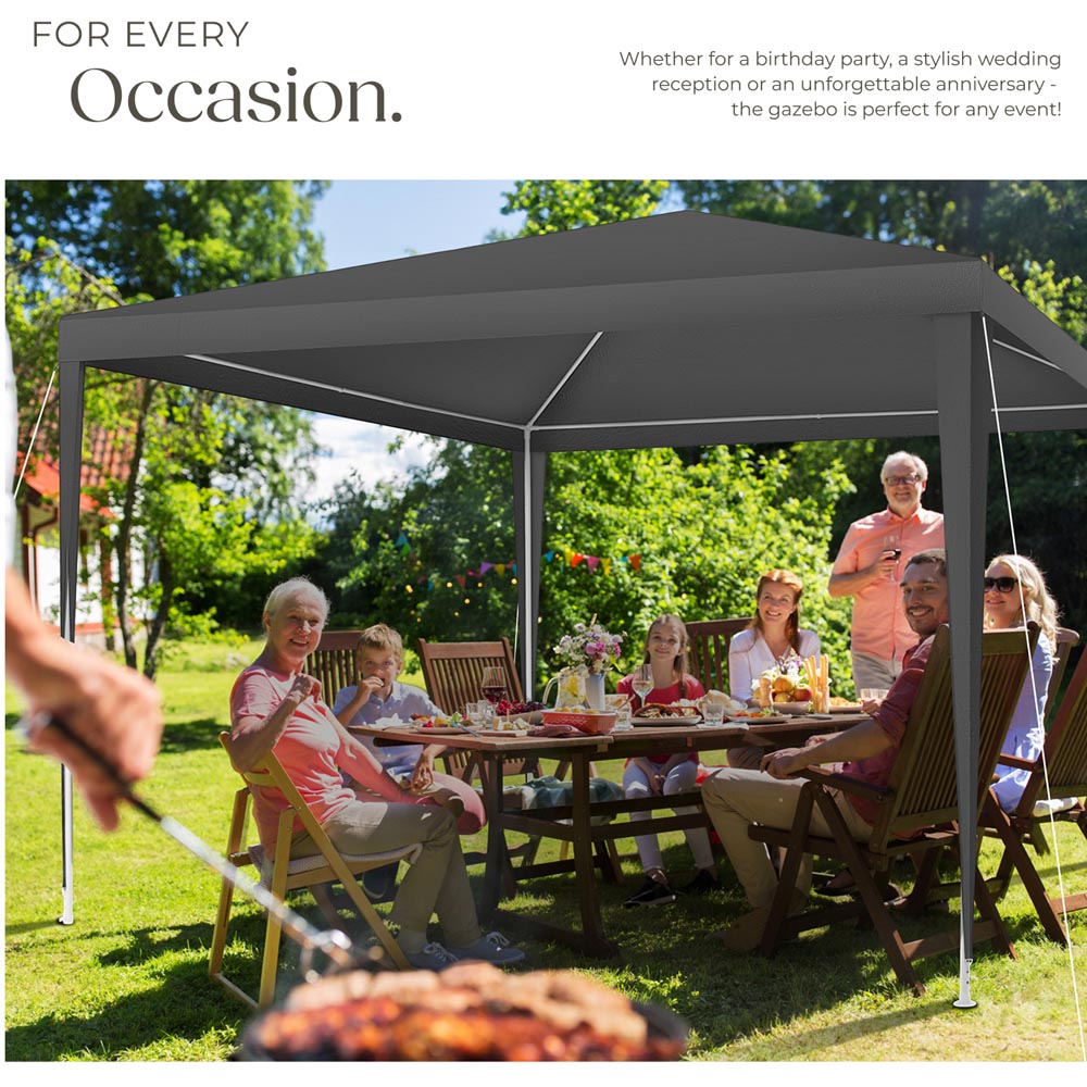 tectake Farah 3 x 3m Grey Gazebo with Plug In System Image 7