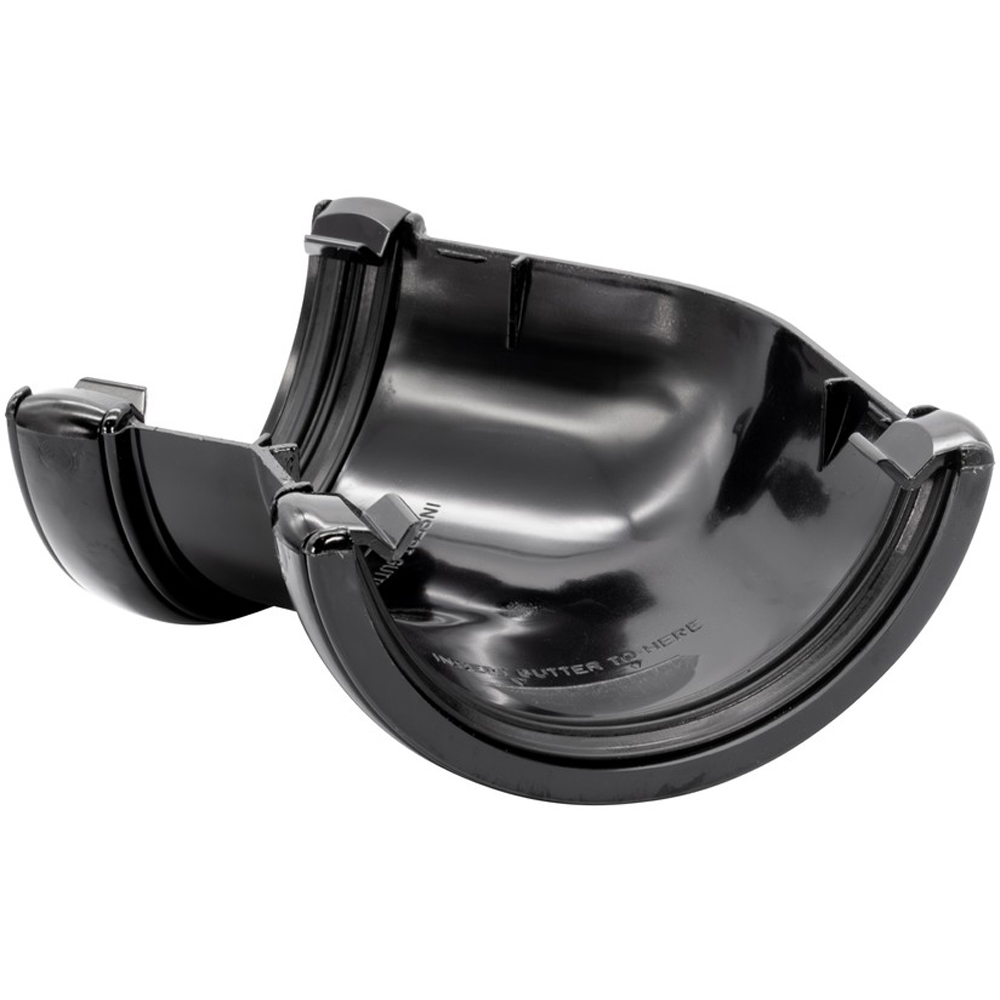 FloPlast Half Round 135 Degree Gutter Angle Black 112mm Image 4