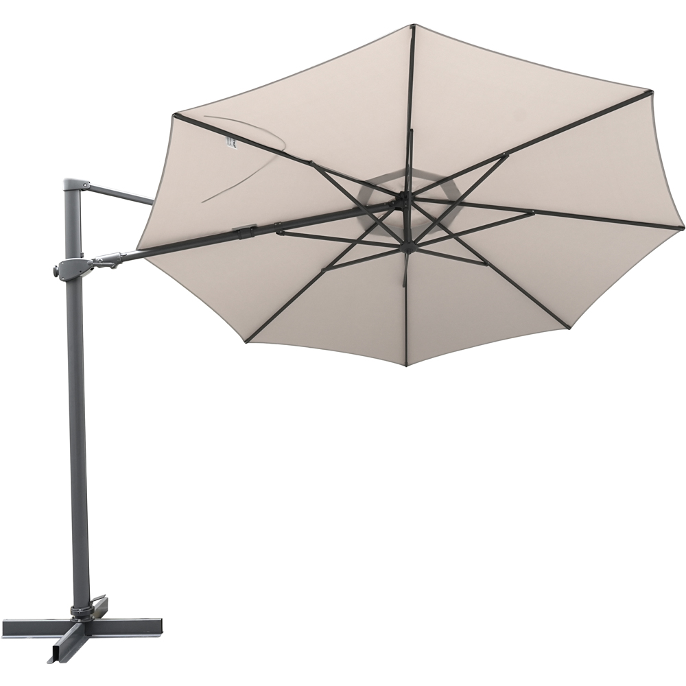 Kettler Aura Grey Vertical Tilt Cantilever Parasol with Cross Base and Night Cover 3m Image 3