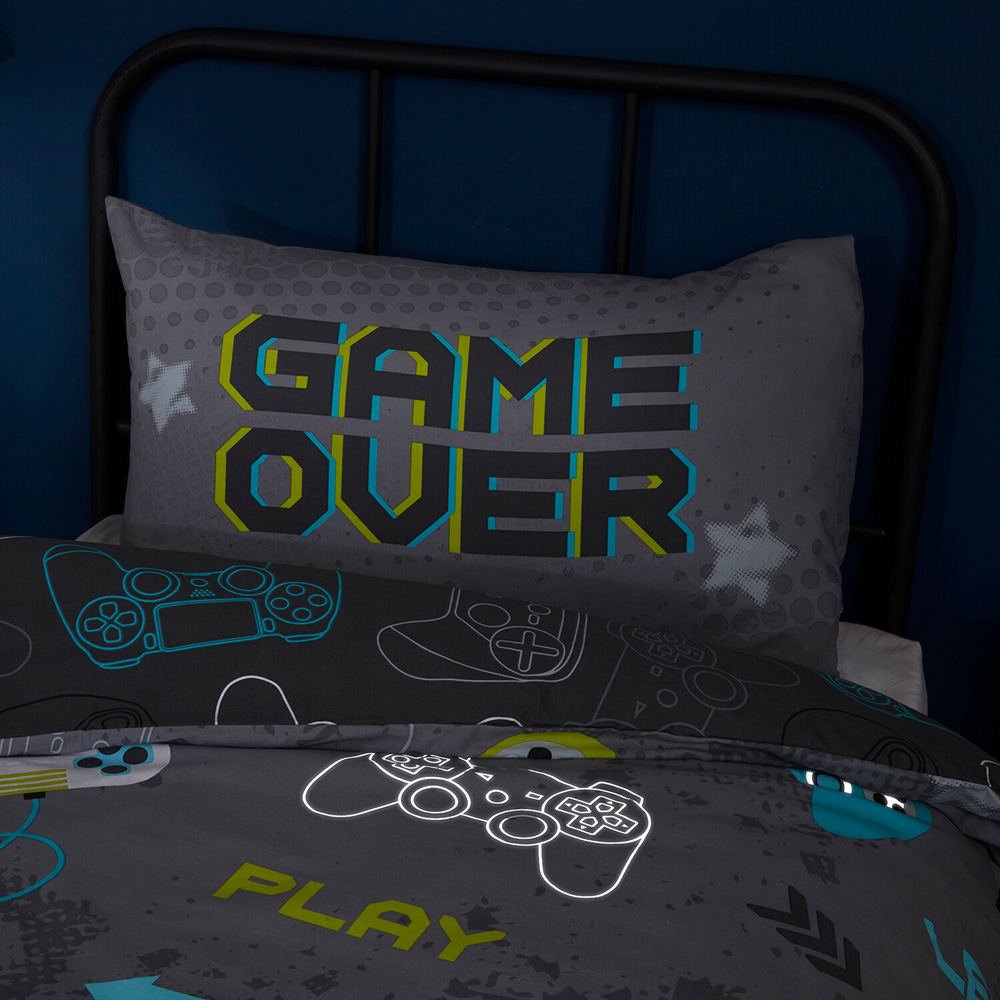 Game Over Single Grey Duvet Set Image 3