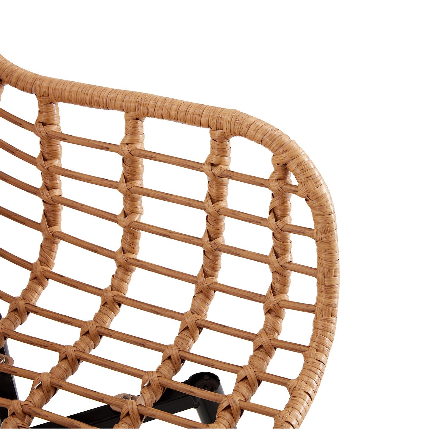 Rattan Barstool - Brown &amp; Black Image 6