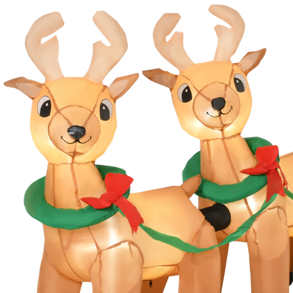 Everglow LED Inflatable Christmas Santa Claus on Sleigh Decoration 3.6ft Image 4