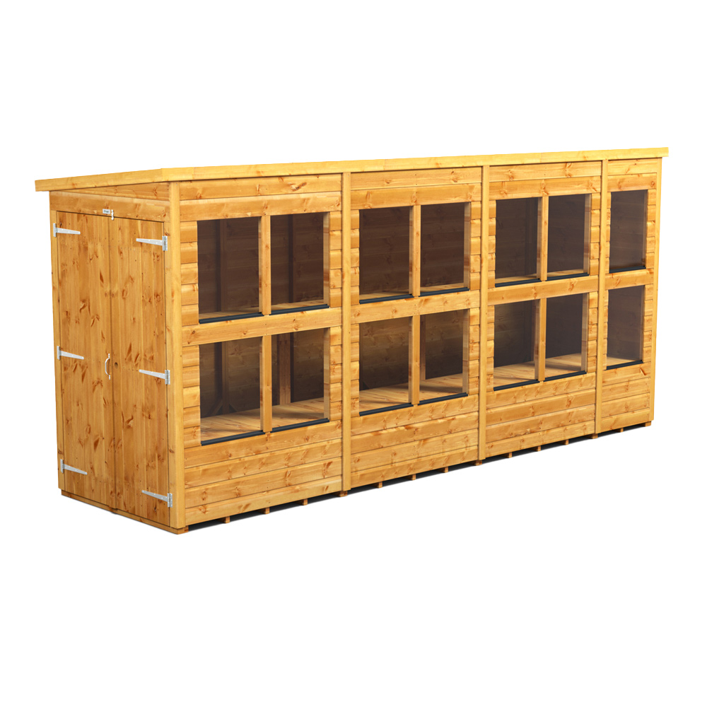 Power 14 x 4ft Pent Double Door Potting Shed Image 1