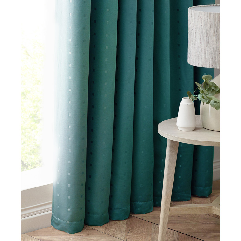 Alan Symonds Madison Teal Ring Top Curtain 229 x 183cm Image 3