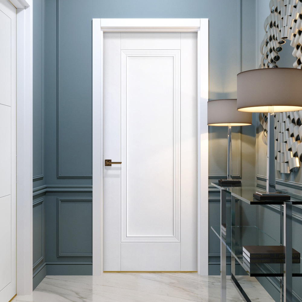 Elegance Lancaster White Primed 1 Panel Internal Fire Door 1981 x 686 x 44mm Image 2