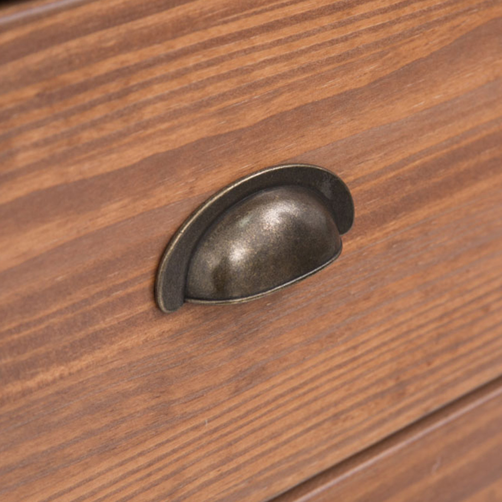 Cabinet Bits Padua 6 Drawer Brown Brass Cup Handle Chest of Drawers Image 6