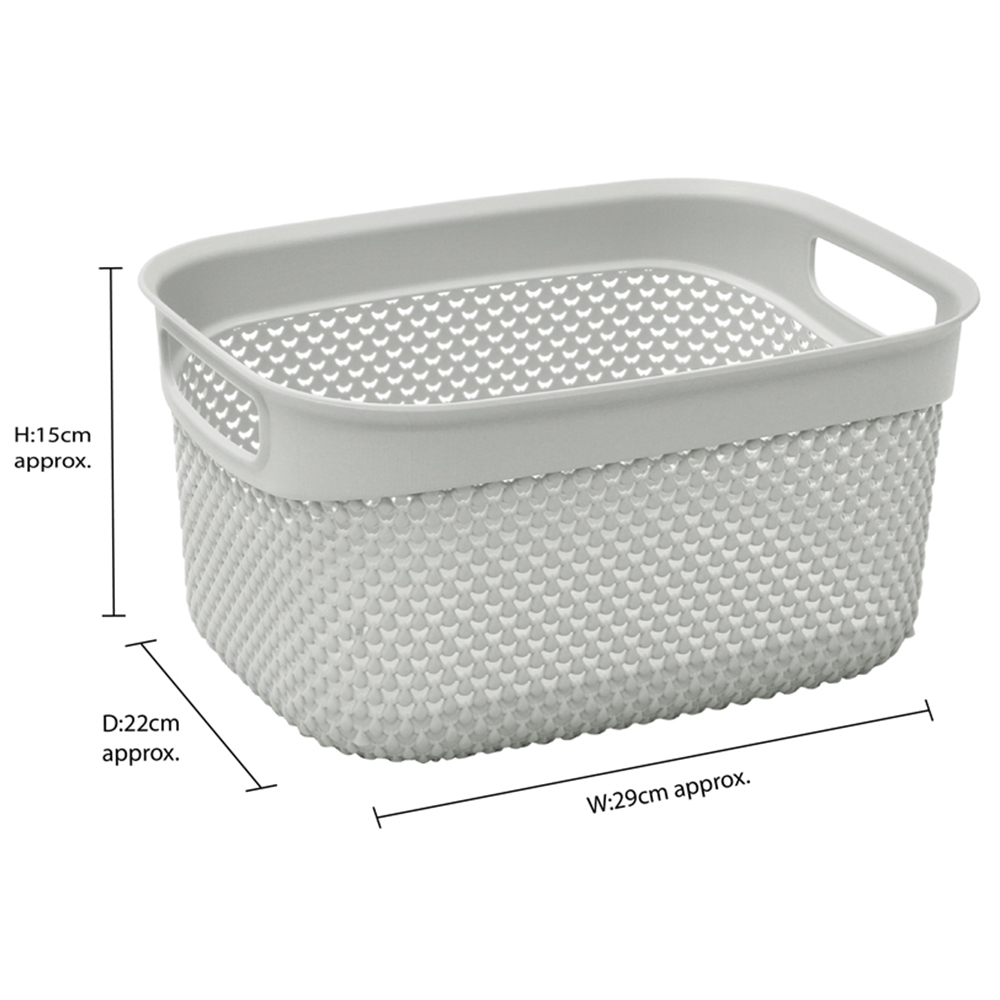 JVL Droplette 6.6L Ice Grey Storage Basket Image 7