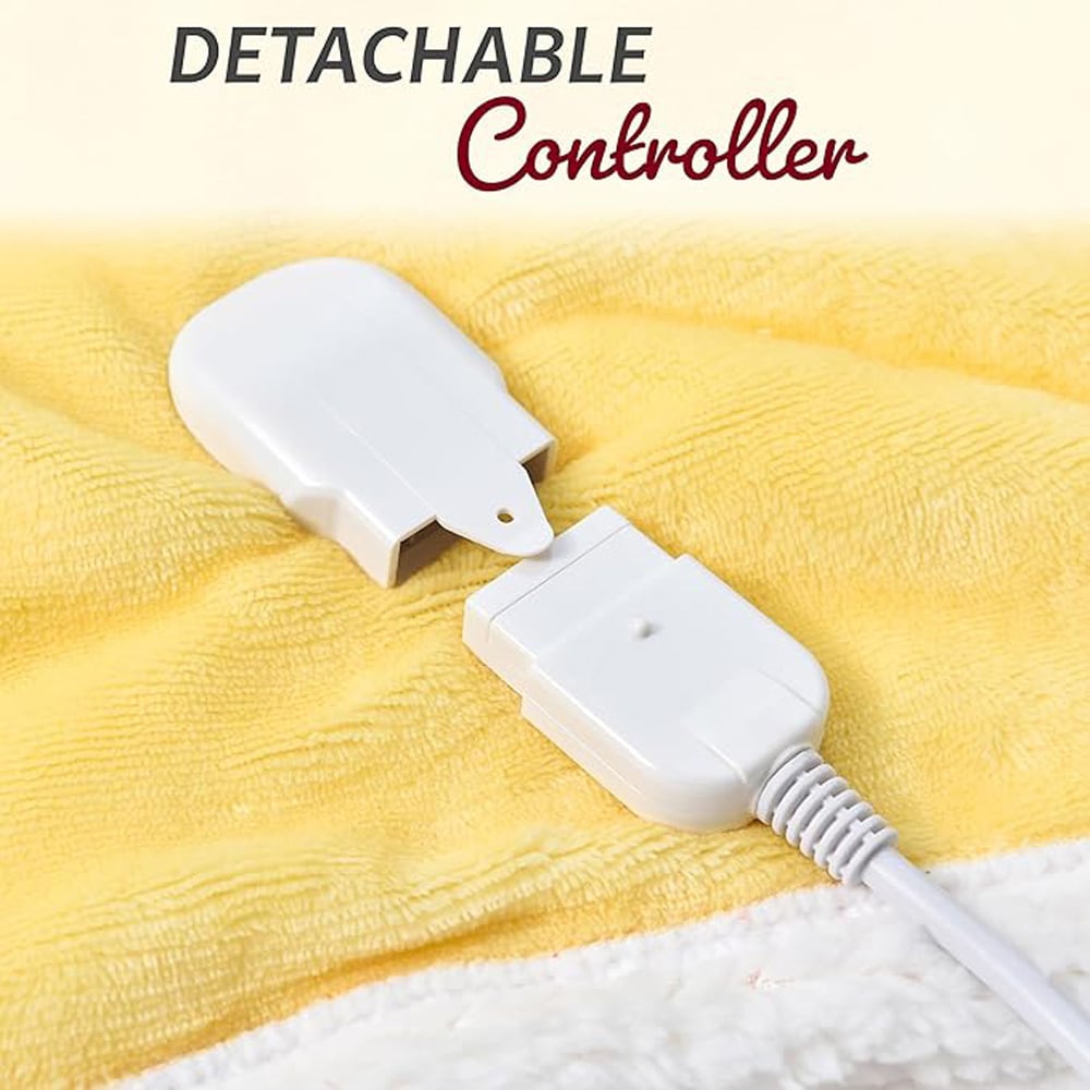 GlamHaus Yellow Electric Heated Blanket 160 x 130cm Image 7