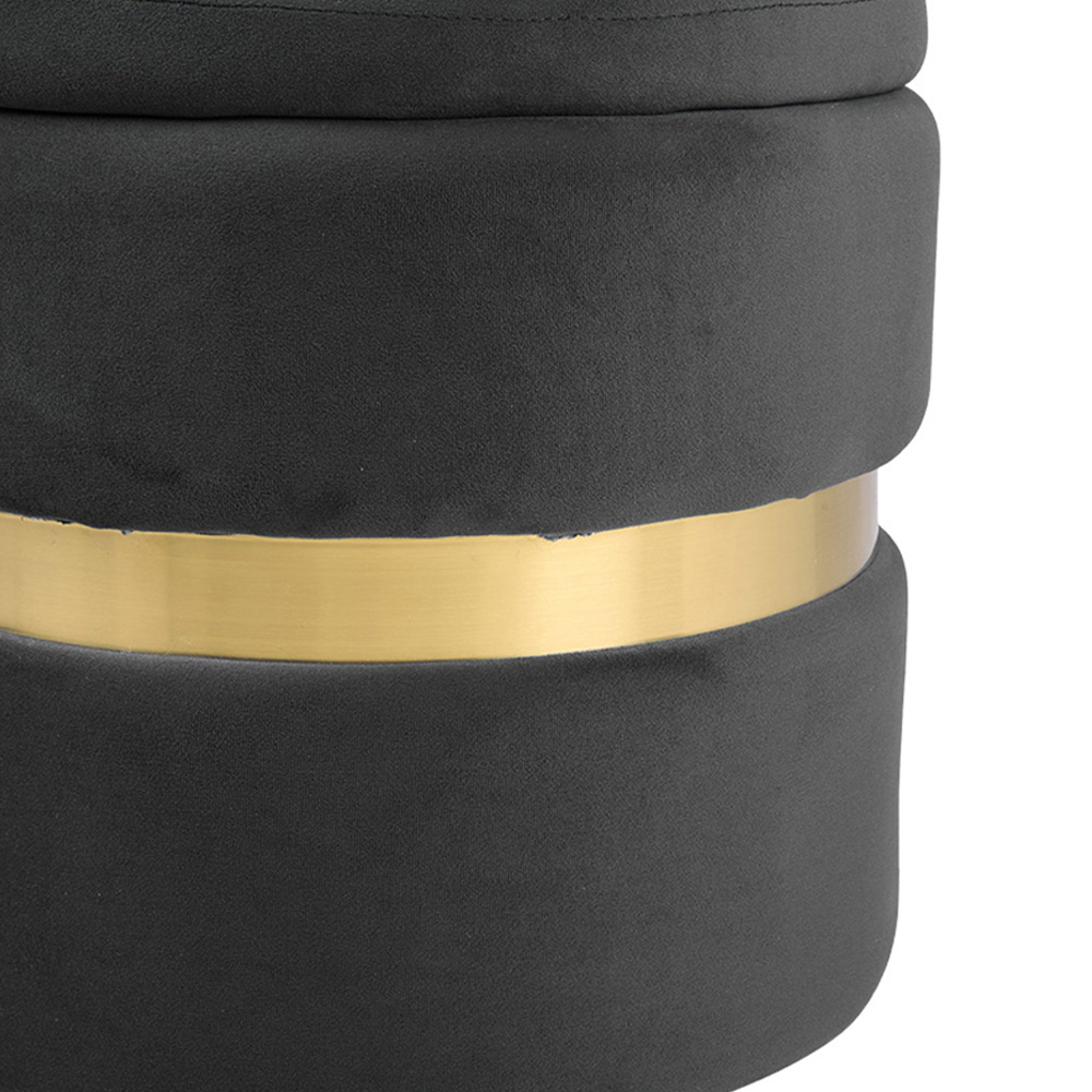 Living and Home Grey Flannel Upholstered Storage Ottoman Image 8