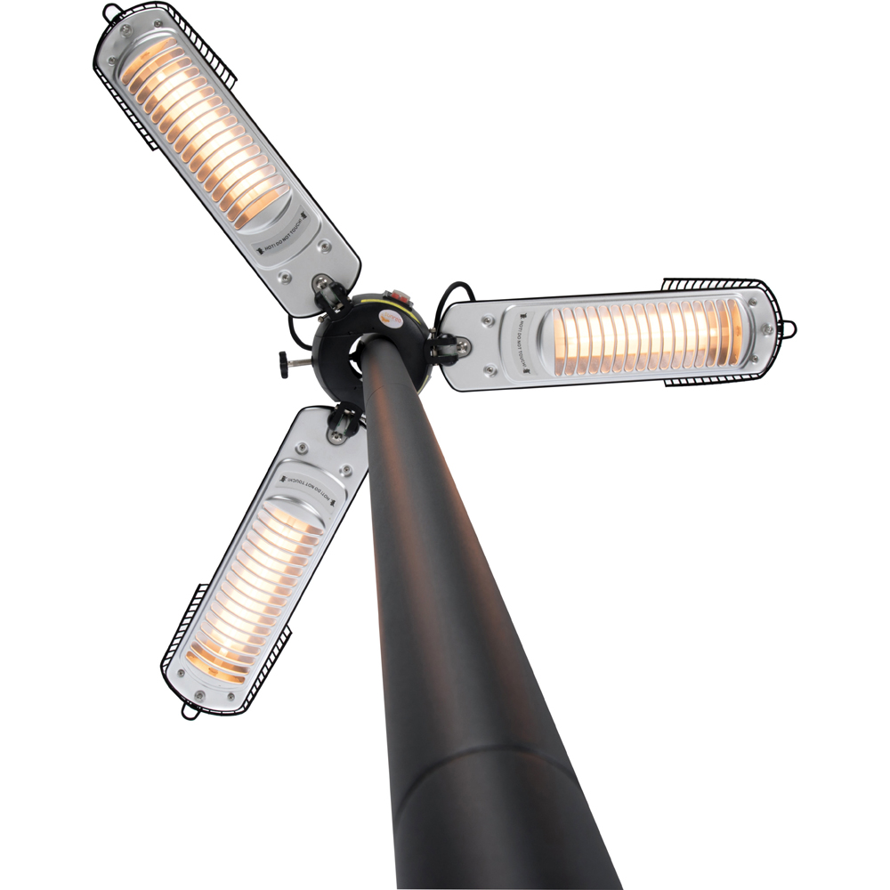 Sunred Bright Black and Silver Parasol Heater 2000W Image 3