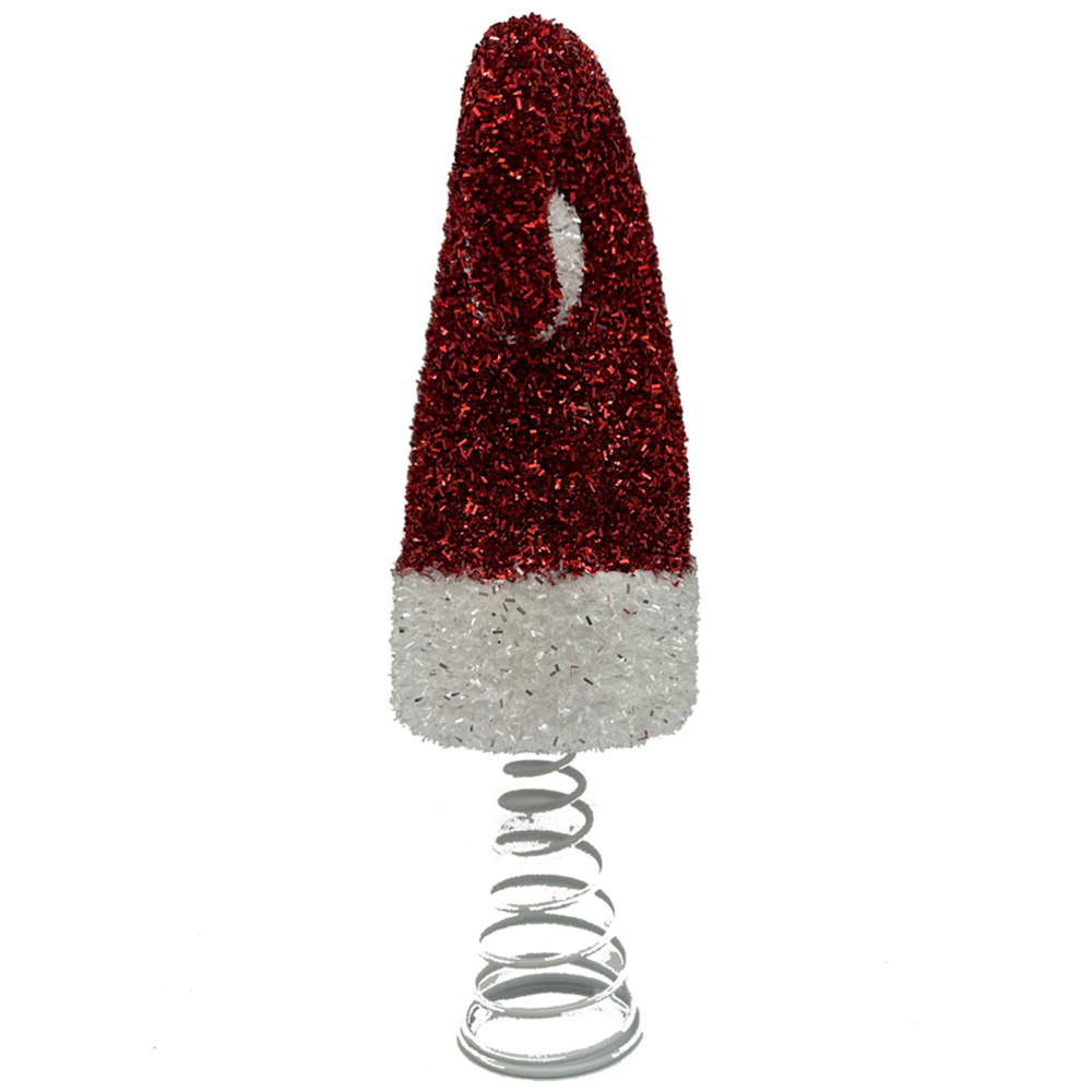 Santa Hat Tree TopperRed and White Image 2