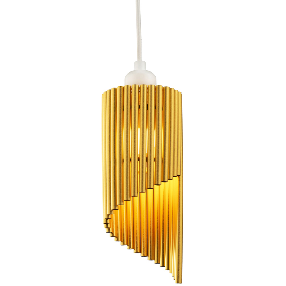 Happy Homewares Designer Satin Gold Tubular Bells Styled Pendant Shade Image 6