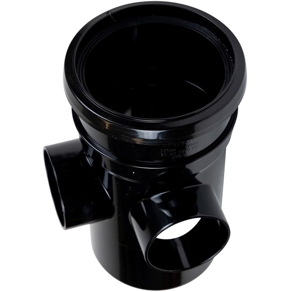 FloPlast Ring Seal Soil Boss Pipe Single Socket Black 110mm Image 9
