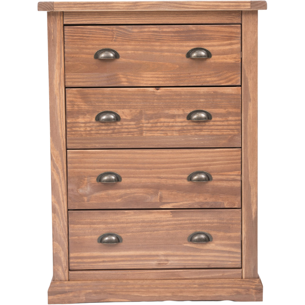 Cabinet Bits Tirolo 4 Drawer Light Brown Brass Cup Handle Chest of Drawers Image 3