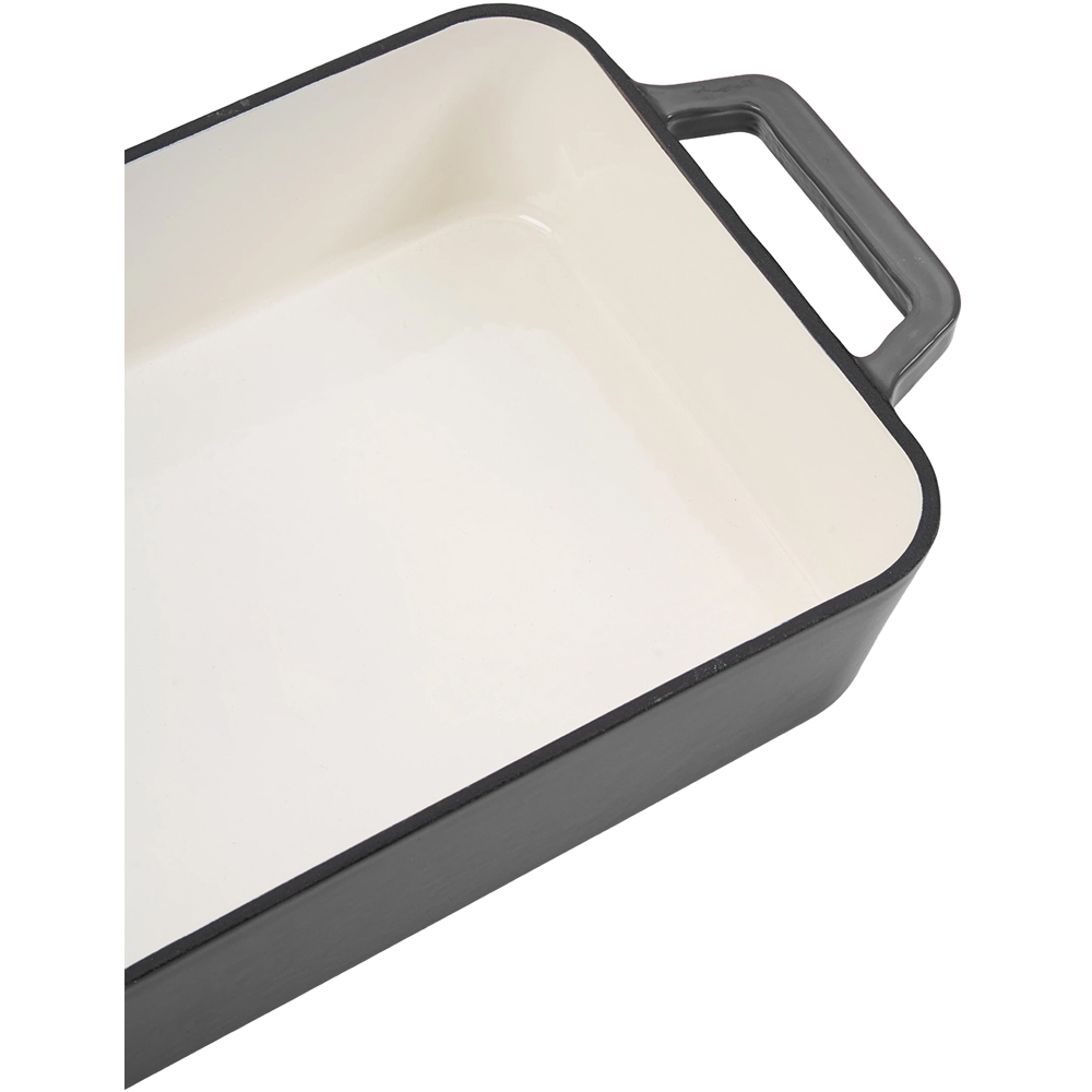 Living and Home 3.2L Grey Enamelled Cast Iron Rectangular Baking Dish Image 6