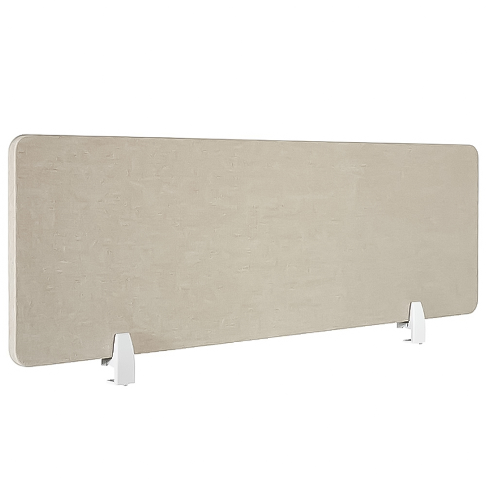 tectake Noisy Beige Plastic Desk Divider 130 x 40cm Image 1