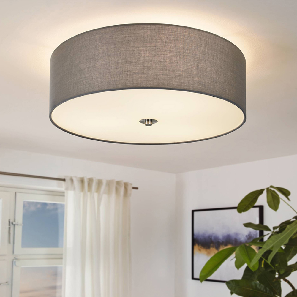 EGLO Pasteri 3 Light Grey Flush Ceiling Light Image 2