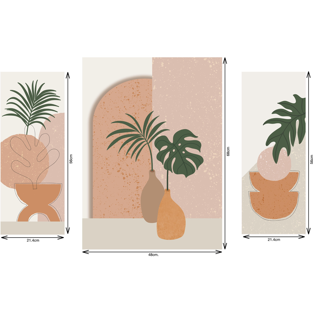 Arthouse 3-in-1 Abstract Vase Canvas Set Image 3