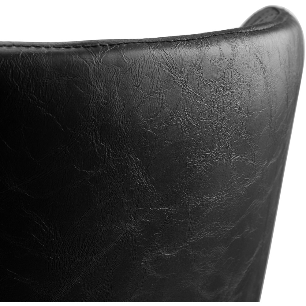 Julian Bowen Luxe Set of 2 Black Faux Leather Dining Chair Image 6