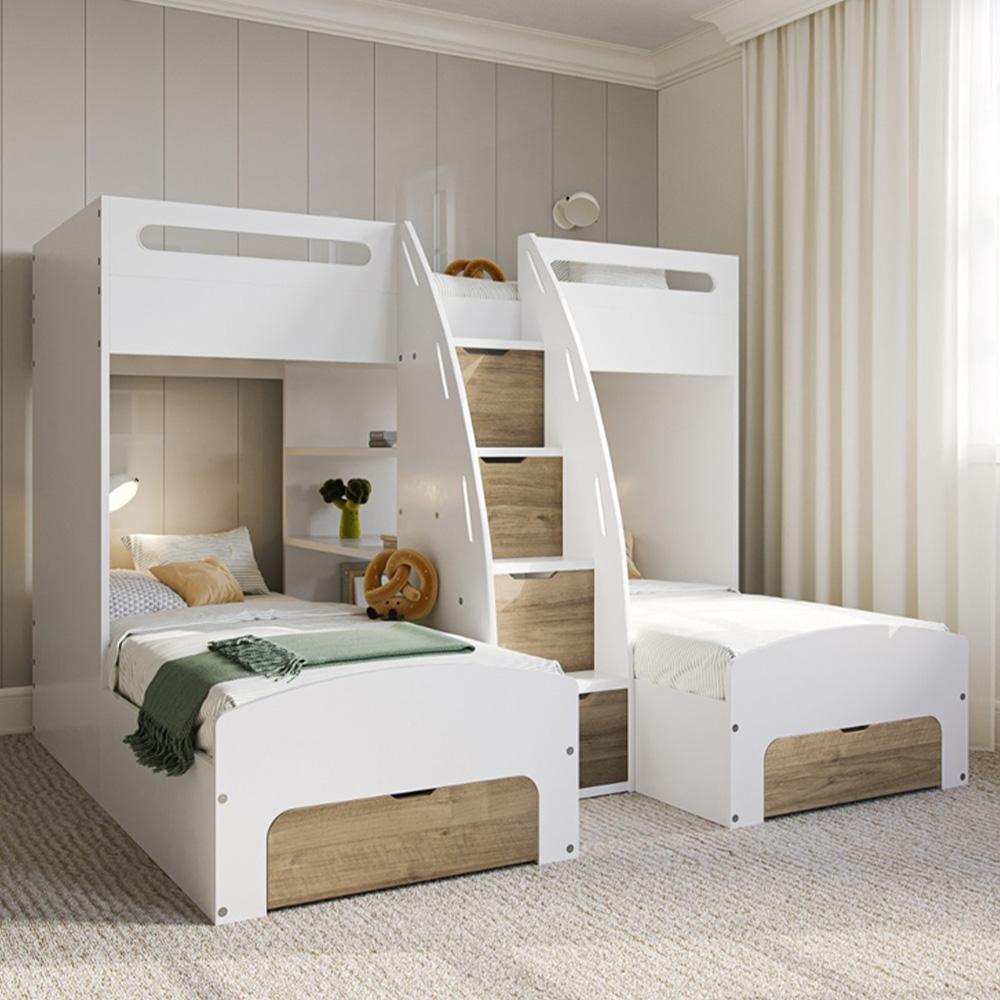 Flair Eddie Oak Triple Bunk Bed with Storage Image 4